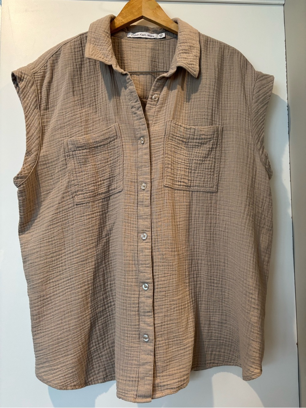 Calvin Klein Jeans 100% cotton sleeveless blouse size XL new without tags!